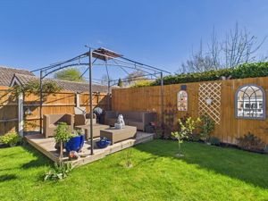 Rear garden decked seating area- click for photo gallery